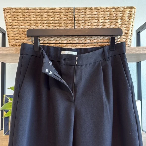 Abercrombie & Fitch Black High-Rise Wide Leg Career Trouser Dress Pants, 27/ 4 - Picture 7 of 9